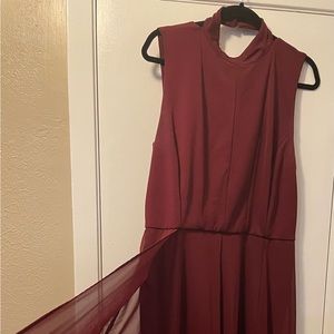 Long formal wide leg jumpsuit.